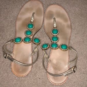 Lilly Pulitzer wedge sandals with embellishments